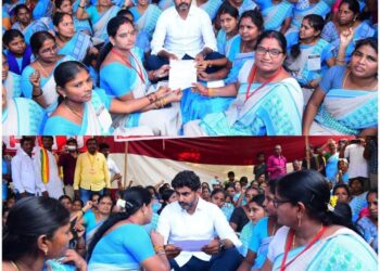 అంగన్ వాడీల శిబిరాన్ని సందర్శించిన లోకేష్