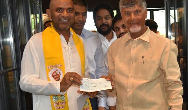 మొదటి జీతాన్ని అమరావతికి విరాళం ఇచ్చిన టీడీపి ఎంపీ